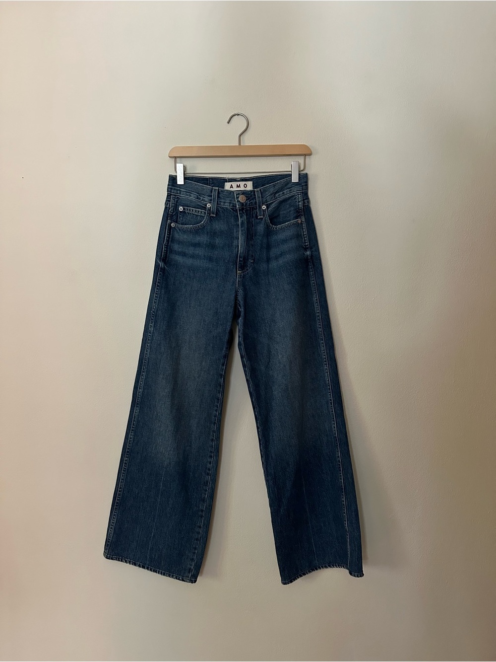 AMO Frida wide leg dark denim jeans